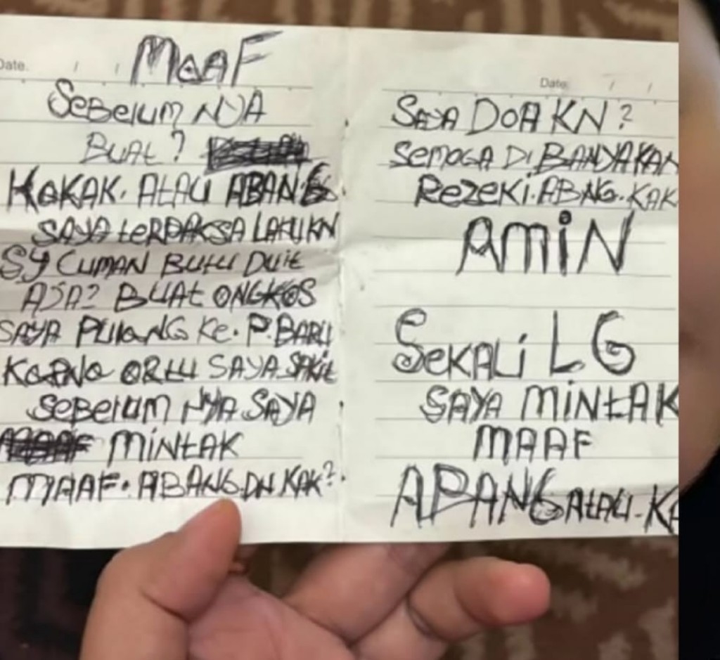 Curi Uang Sedekah dan Modal Dagang, Maling Ini Tinggalkan Surat di Rumah Korban: Maaf, Semoga Banyak Rezeki