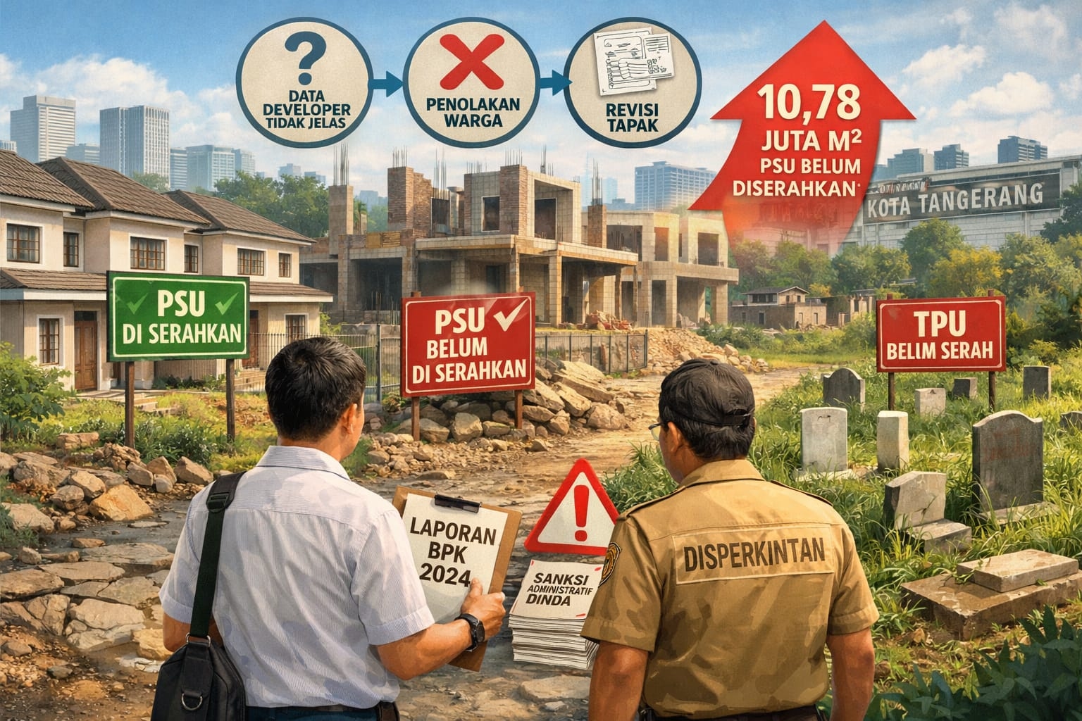 Ratusan Pengembang di Kota Tangerang Belum Serahkan PSU, BPK Ingatkan Risiko Kerugian Daerah
