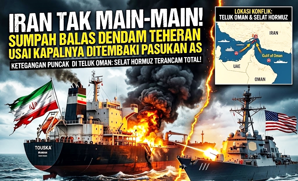 Iran Tak Main-main! Sumpah Balas Dendam Teheran Usai Kapalnya Ditembaki Pasukan AS