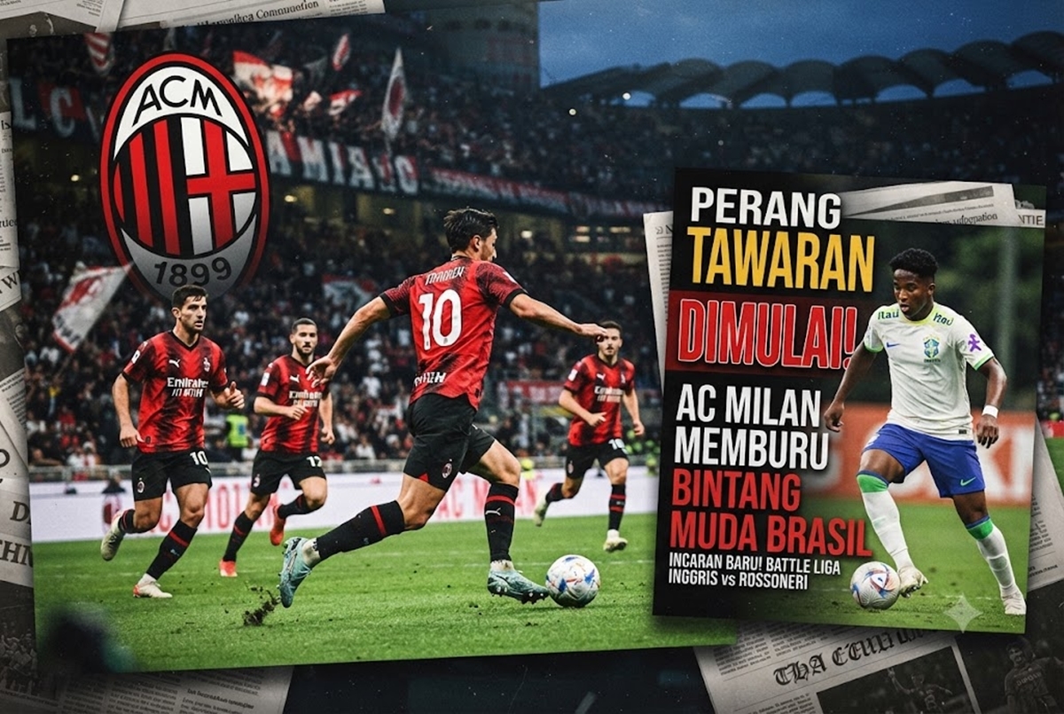 Perang Tawaran Dimulai! AC Milan Masuk Dalam Perburuan Bintang Muda Brasil