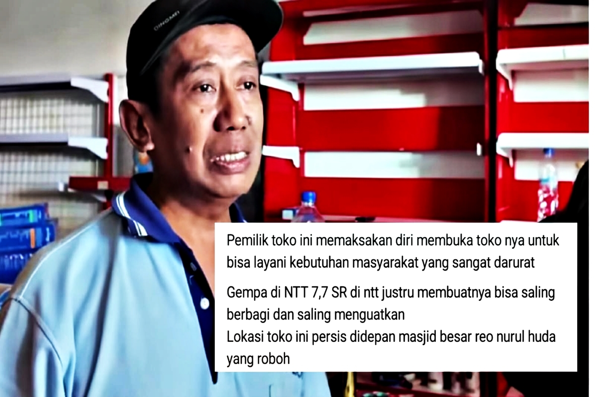 Viral! Pemilik Toko di NTT Gratiskan Susu Dan Popok Bayi untuk Korban Gempa: 'Kami Tidak Cari Untung'