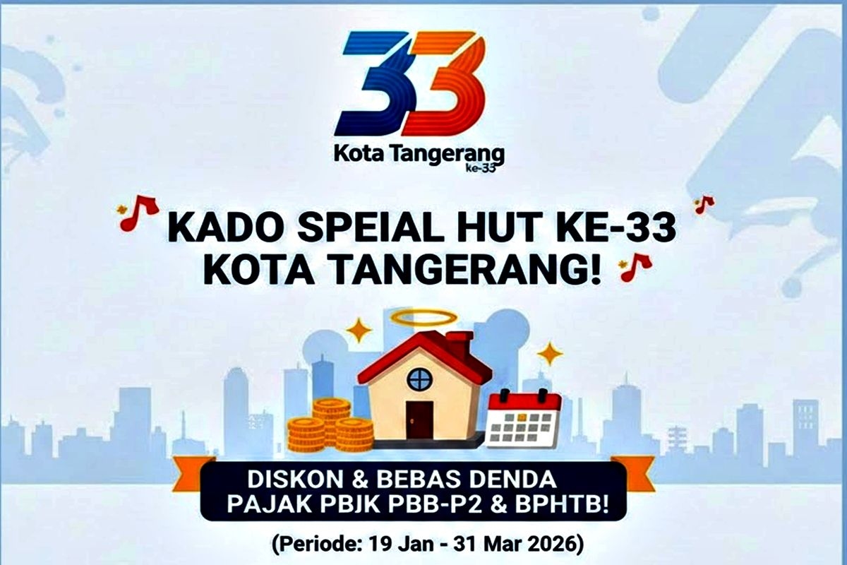 Kado Spesial HUT ke-33: Warga Kota Tangerang Banjir Diskon Pajak PBB dan BPHTB!