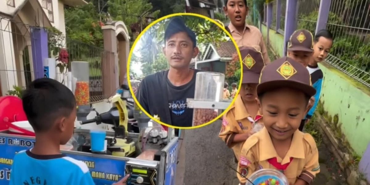 Viral! Pedagang Minuman di Temanggung Sajikan Minum dengan Robot, Anak-anak Sampai Melongo