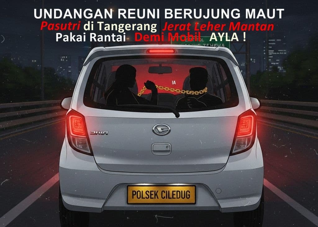Undangan Reuni Berujung Maut: Pasutri di Tangerang Kompak Jerat Leher Mantan Pakai Rantai Demi Mobil Ayla!