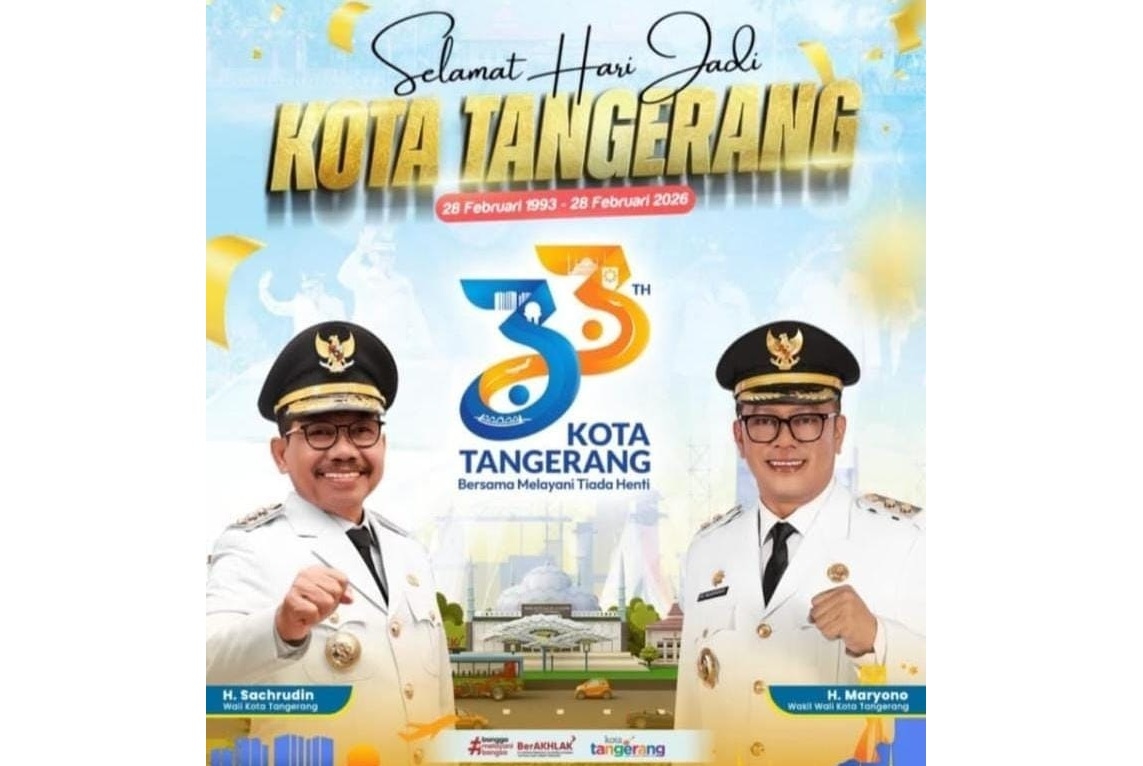 Wali Kota dan Wakil Wali Kota Tangerang Mengucapkan Hari Jadi Kota Tangerang Ke-33