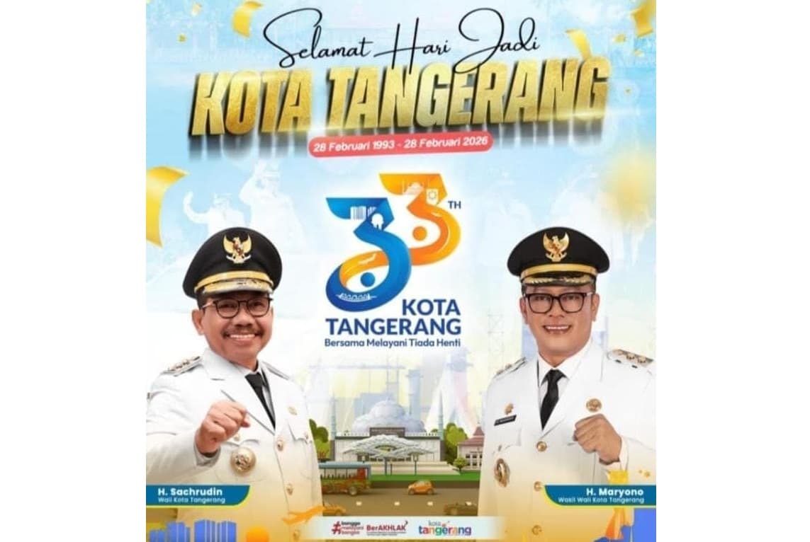 Perayaan HUT ke-33 Kota Tangerang pada 28 Februari 2026. (Sumber: DISKOMINFO | Kota Tangerang)