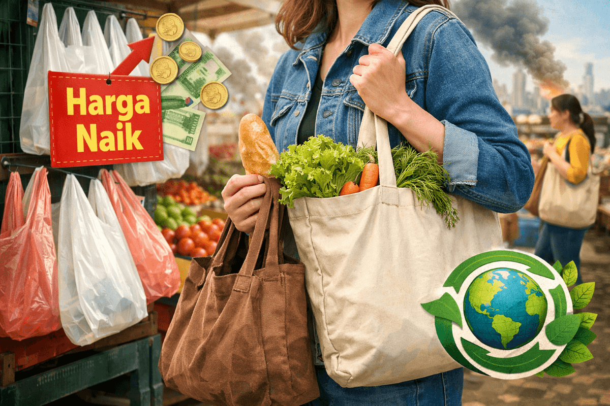 Harga Plastik Melonjak, Warga Kembali Bawa Kantong Belanja Sendiri: Tren Lama Jadi Solusi Baru