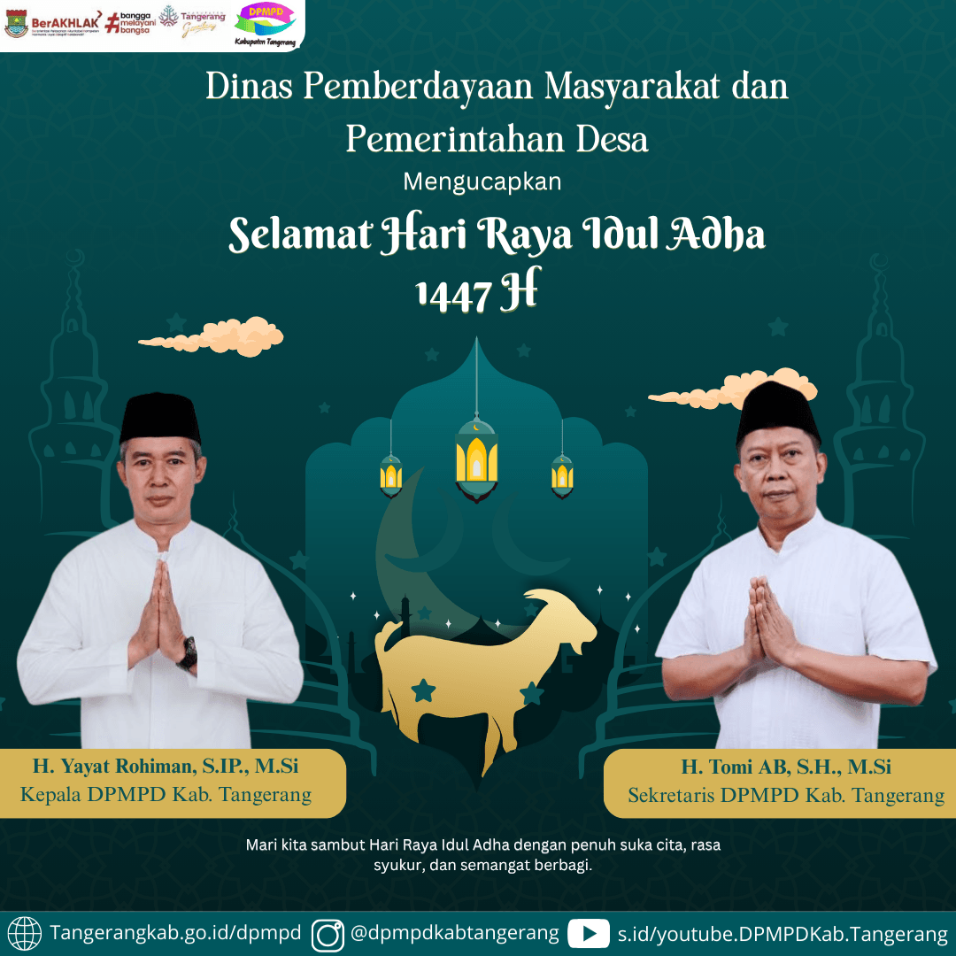 DPMPD Kabupaten Tangerang Mengucapkan Selamat Hari Raya Idul Adha 1447 H/2026 M