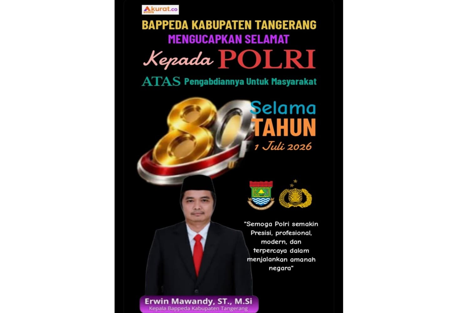 Kepala BAPPEDA Kabupaten Tangerang (foto: ist)