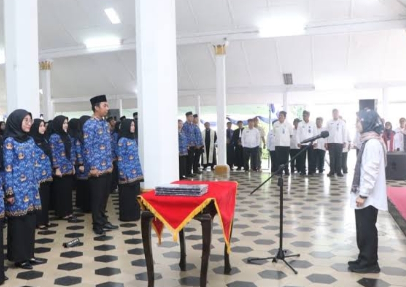 Sebanyak 196 CPNS Formasi 2021 di Lantik Bupati Lebak Iti Octavia Jayabaya Serta di Ambil Sumpah