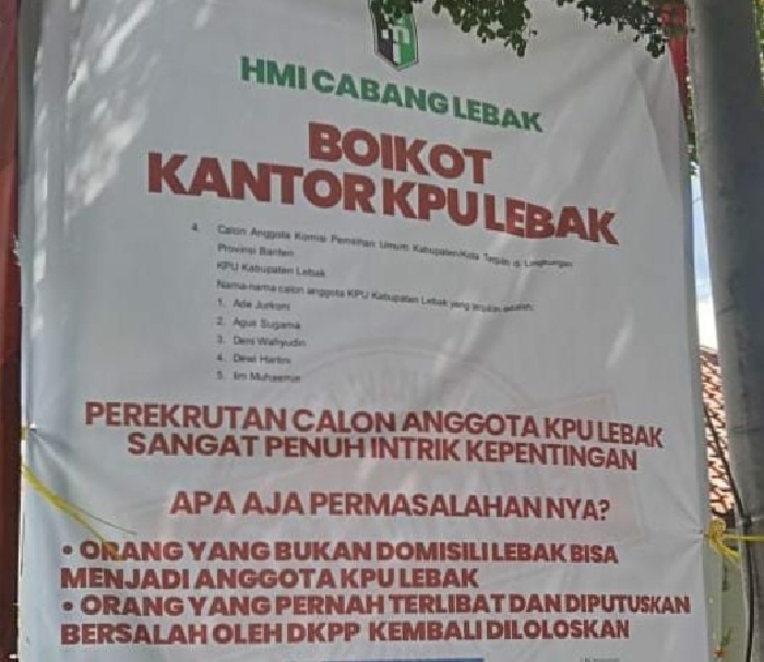 Anggota Komisioner KPU Dinyatakan Bersalah DKPP, HMI Serukan Boikot KPU Lebak