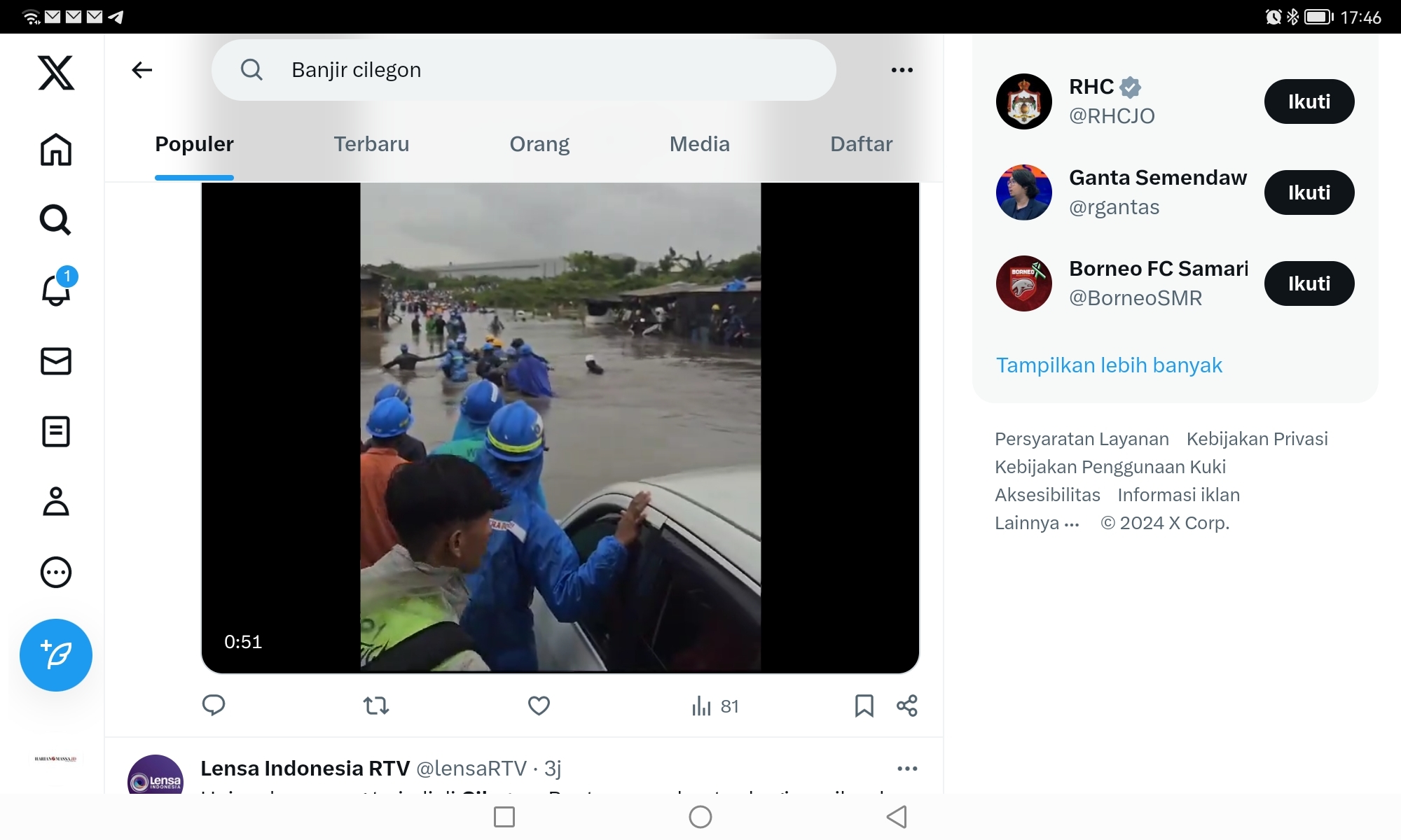 Banjir di Cilegon, Pegawai Lotte Project Terseret Arus, Jalur Pantai Anyer dan Pergudangan Lumpuh