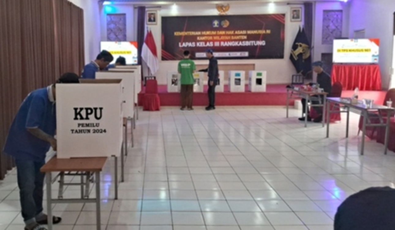 Pasangan Capres-cawapres Prabowo-Gibran Menang di TPS Khusus Warga Binaan Lapas Rangkasbitung