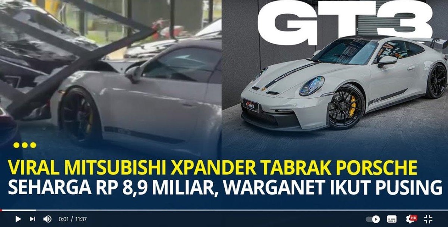 Porsche 911 GT3 Seharga Rp8,9 Milyar di Tabrak Pengemudi mobil Xpander