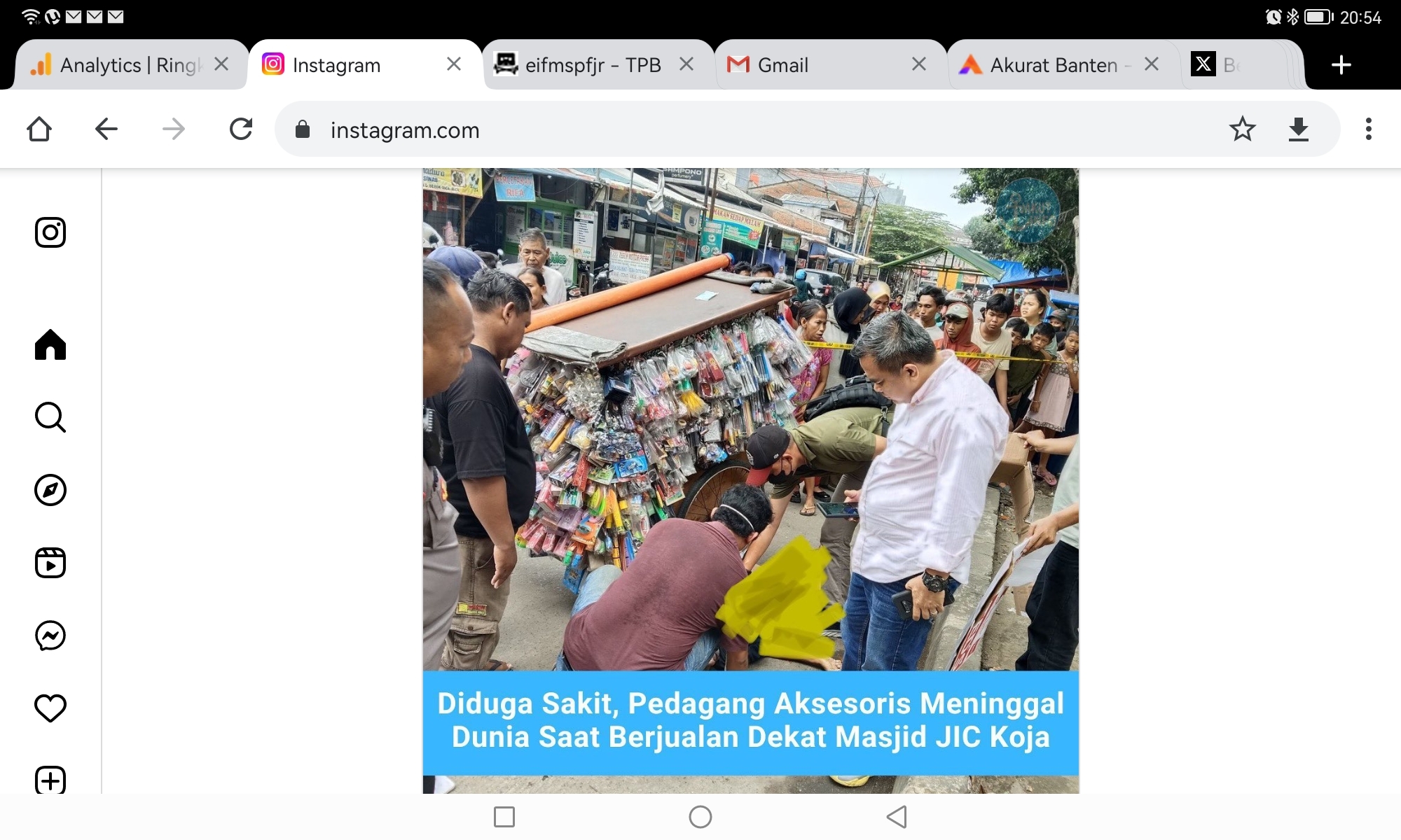 Innalillahi Wainnailaihi Rojiun.. Pedagang Aksesoris Keliling Meninggal Dunia saat Dorong Gerobak