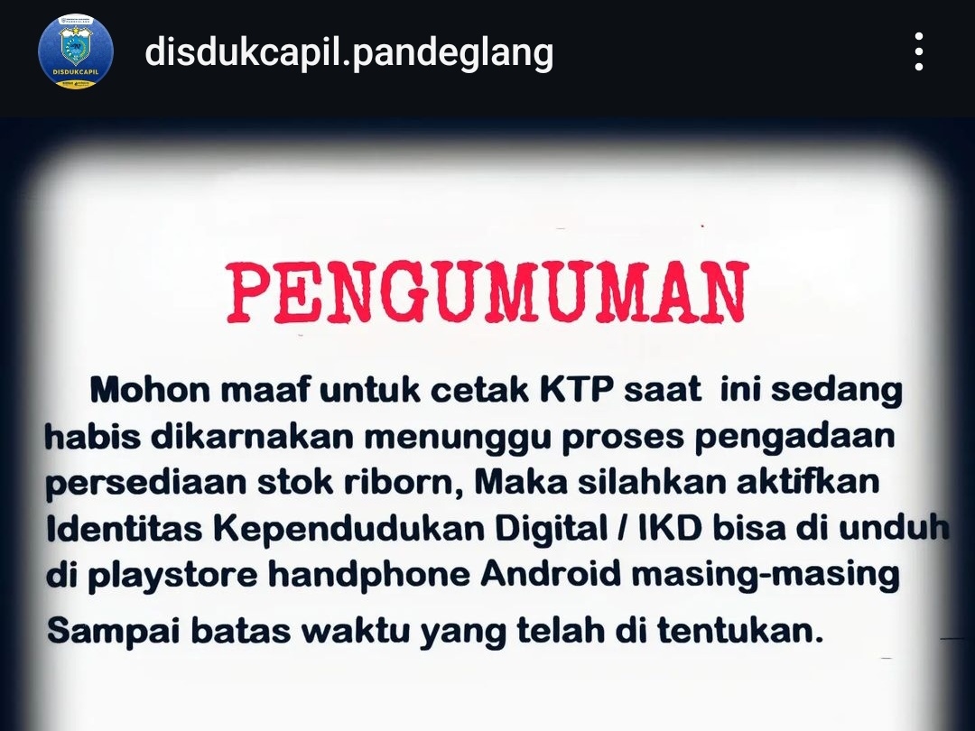 Belum Bayar Utang ke Perusahaan, Disdukcapil Pandeglang Hentikan Sementara Pencetakan e-KTP