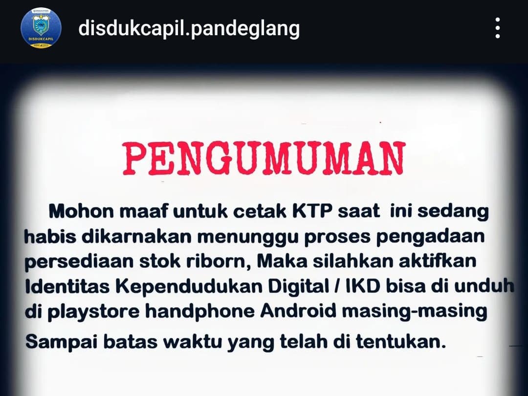 Belum Bayar Utang ke Perusahaan, Disdukcapil Pandeglang Hentikan Sementara Pencetakan e-KTP