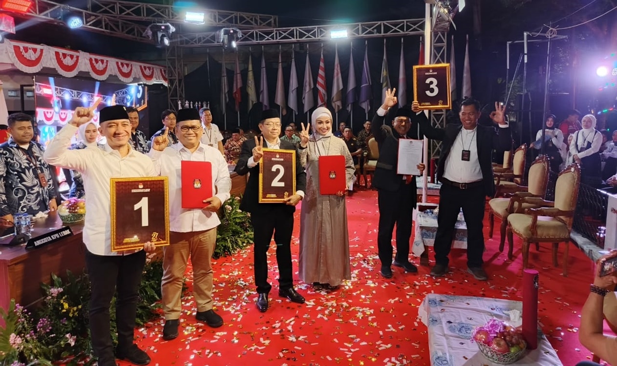 KPU Lebak Menggelar Penetapan dan Pengundian Nomor Urut Paslon Bupati dan Wakil Bupati Lebak