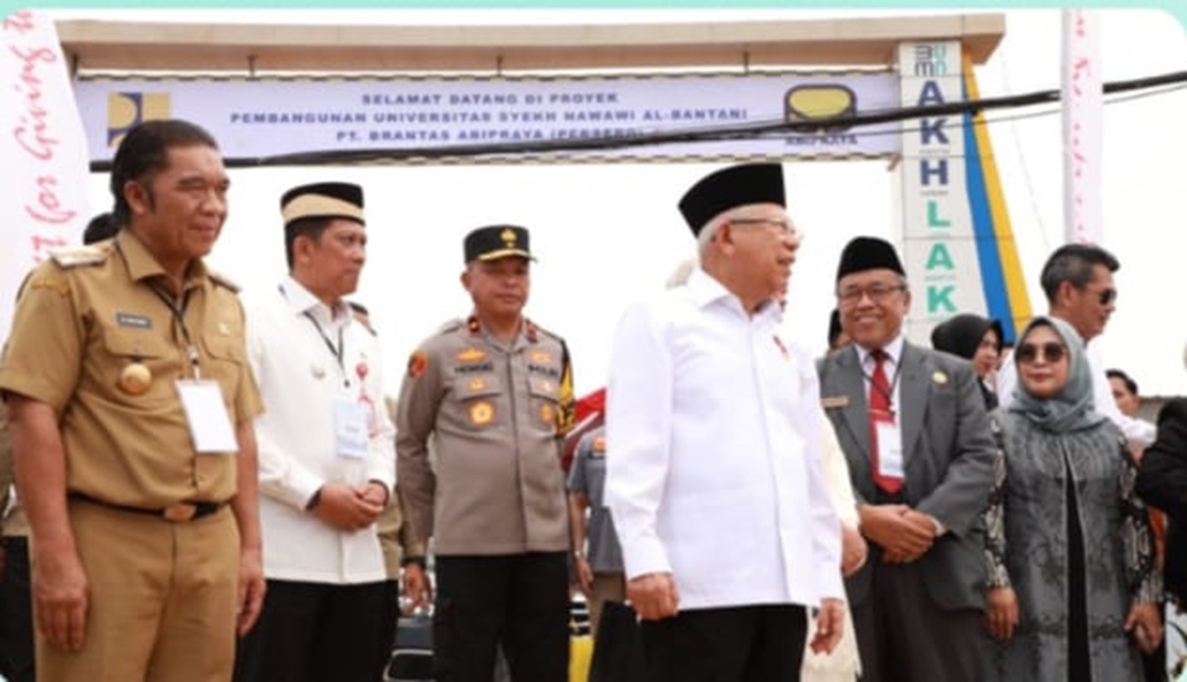 Pj Bupati Tangerang Dampingi Wapres di Acara Pencanangan Pembangunan Universitas dan Peletakan Batu Pertama RSI Syekh Nawawi