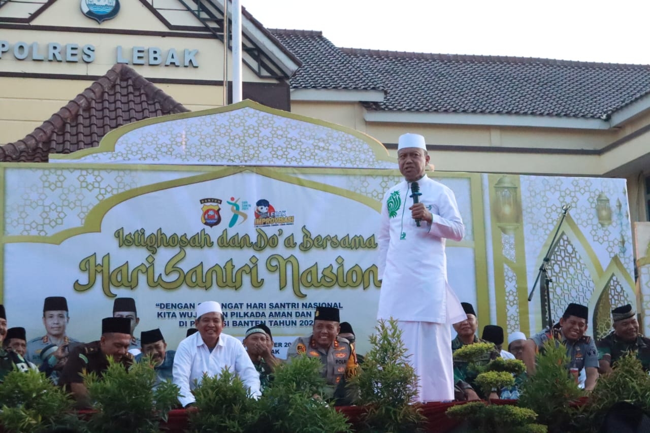 Ustadz Dasad Latief Bersama Polres Lebak, Ajak Warga Jaga Pilkada Damai, Melalui Ceramah Istigosah dan Doa