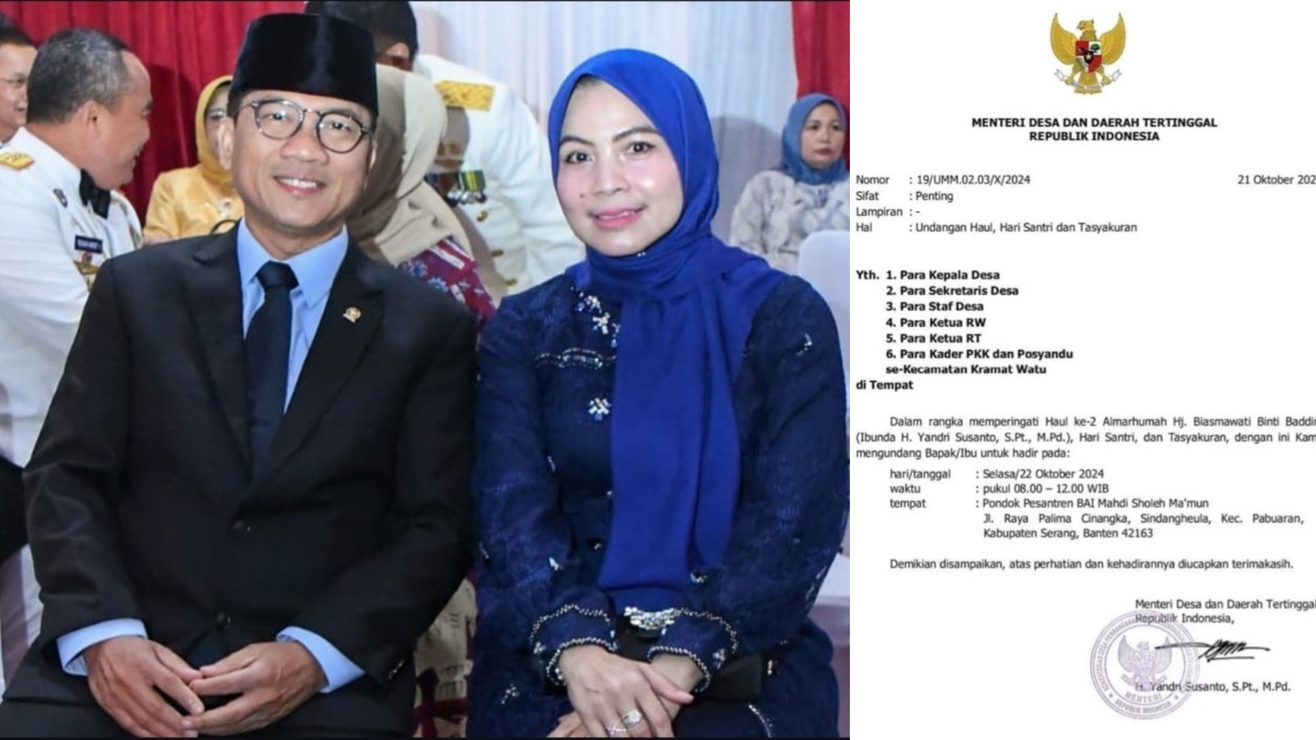 Usai Dilantik, Yandri Susanto Kumpulkan Pejabat Desa se-Kecamatan Keramatwatu di Ponpes Bai Mahdi Sholeh Ma'mun