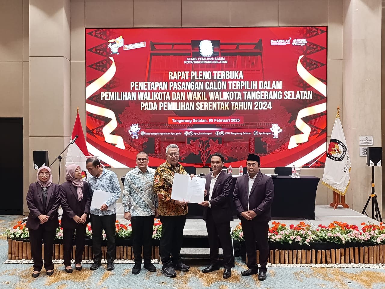 KPU Tetapkan Benyamin-Pilar Sebagai Pemenang di Kontestasi Pilkada Tangsel 2024