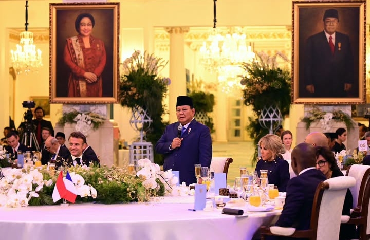 Bukan Alkohol! Ternyata Ini yang Diminum Prabowo-Macron saat Jamuan Makan Malam di Istana Negara