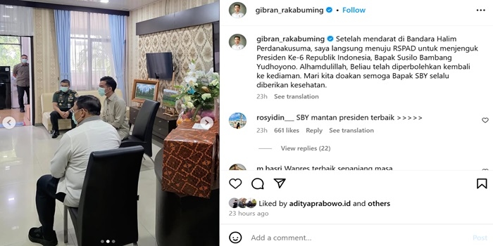 Kondisi SBY Membaik? Gibran Buru-buru Jenguk Mantan Presiden RI ke RSPAD
