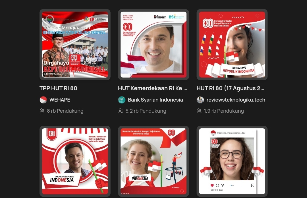 Desain Menarik, Unik, dan Kekinian, Berikut 10 Link Download Twibbon HUT RI ke-80, Gratis!