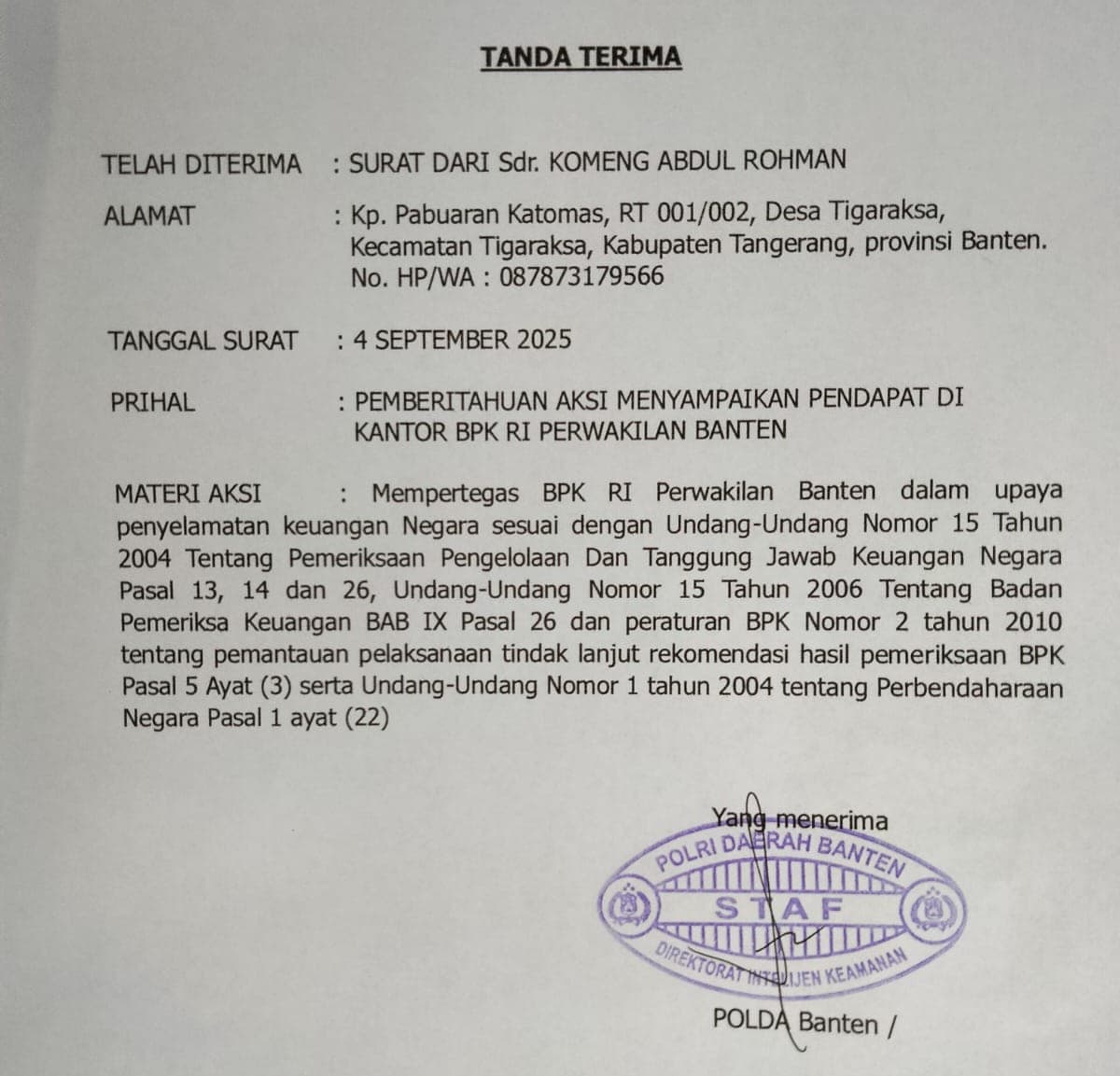 Masyarakat Akan Aksi, Bongkar Dugaan Pemalsuan Struk BBM dan Aset Hilang, Kepala Perwakilan Didesak Mundur