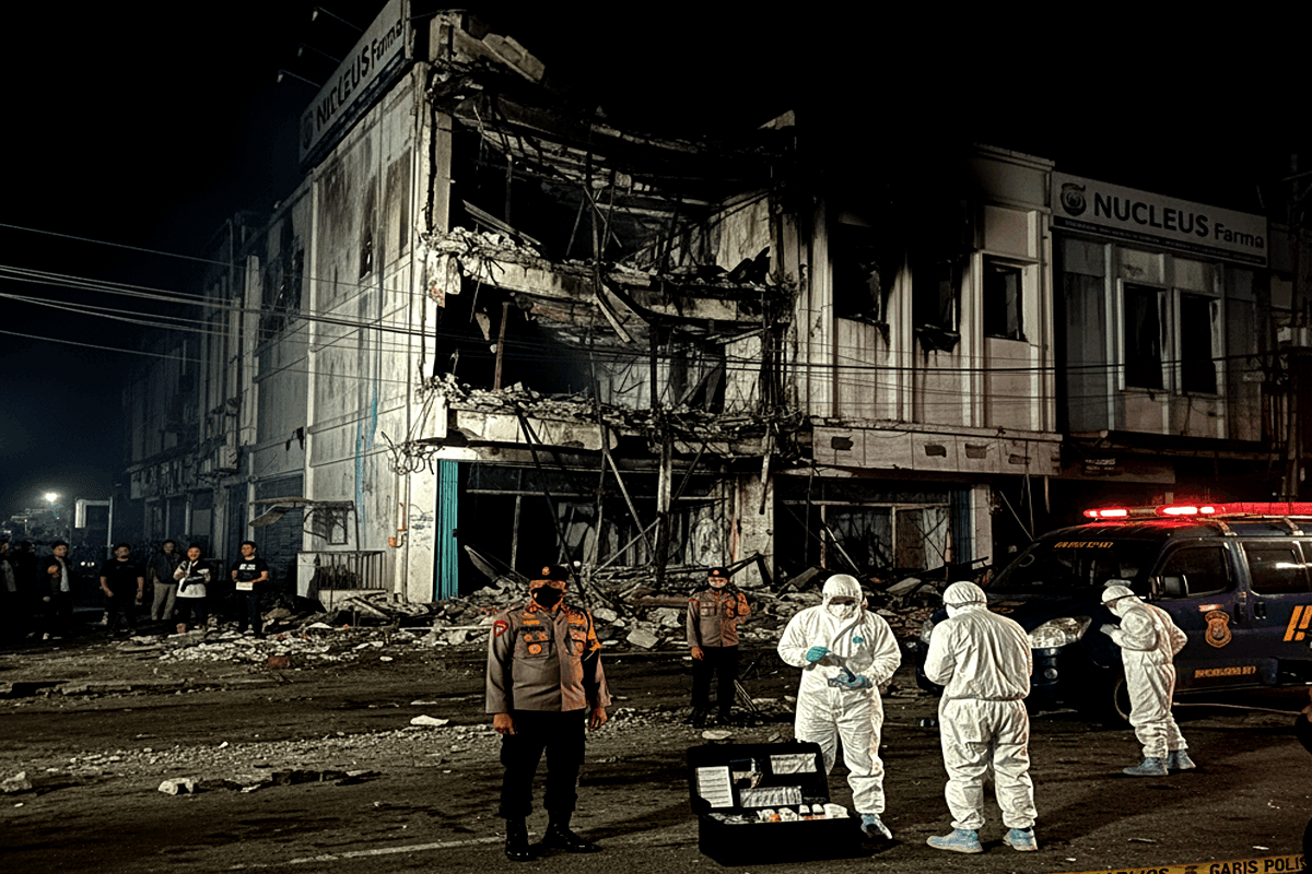 HEBOH! Gedung Produksi Obat di Tangsel Meledak, Polisi Dalami Aktivitas 'Nucleus Farma'