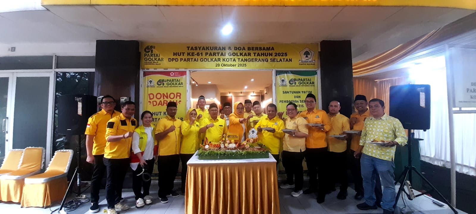 Golkar Tangsel Peringati HUT ke-61 dengan Ziarah, Donor Darah, dan Santunan Anak Yatim
