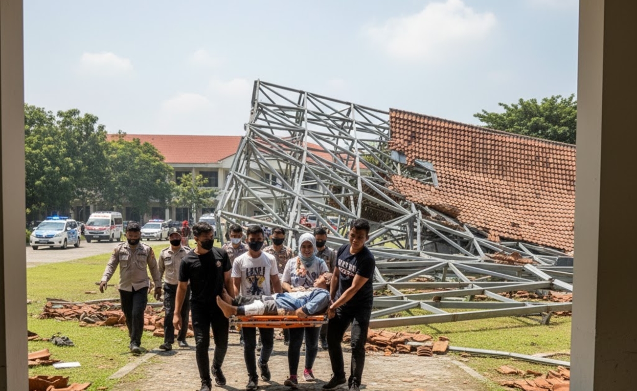 SKANDAL KUALITAS BANGUNAN? Rektorat Unsil Angkat Bicara Soal Atap Ruang Baca Roboh yang Lukai 18 Mahasiswa