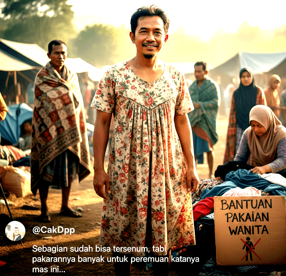 TAWA DI BALIK LUKA: Korban Bencana Terpaksa Pakai Daster, Curhat Bantuan Pakaian Pria 'Langka' di Posko